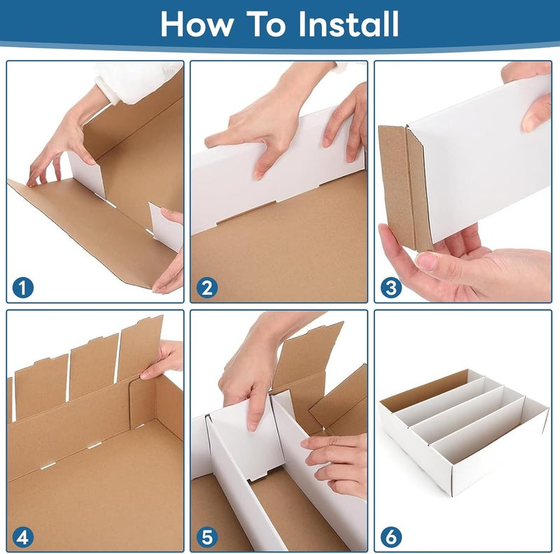 HIMOMO Trading Card Storage Box 3120 Count Collector Cards Box White Sports Card Storage Boxes Card Sorting Tray Cases Cards Collection Trading Cards Box for Soccer Basketball Cards (8 Set) - Image 3